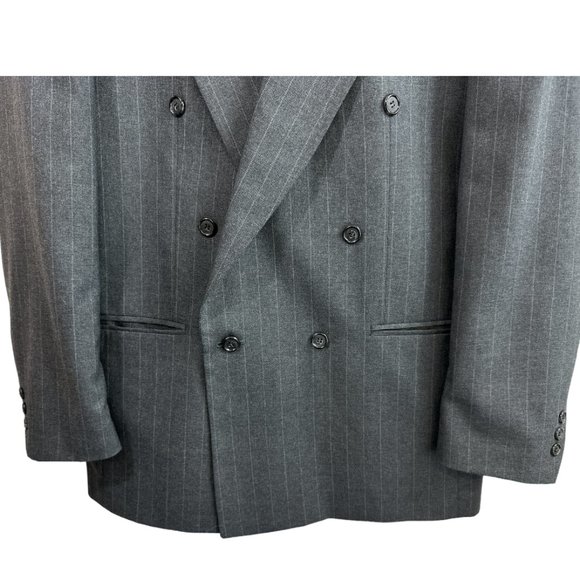 Pierre Balmain Paris Blazer St Tropez Grey Pinstripe Men's Blazer Jacket SZ R41 - Picture 6 of 16